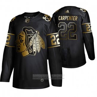 Camiseta Hockey Chicago Blackhawks Ryan Carpenter Golden Edition Negro