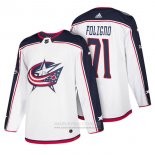 Camiseta Hockey Columbus Blue Jackets 71 Nick Foligno 2018 Blanco