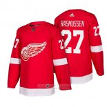 Camiseta Hockey Detroit Red Wings 27 Michael Rasmussen Autentico Primera 2018 Rojo