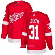 Camiseta Hockey Detroit Red Wings 31 Curtis Joseph Primera Autentico Rojo