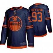 Camiseta Hockey Edmonton Oilers Ryan Nugent Hopkins Autentico Alterno Azul