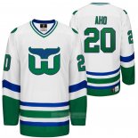 Camiseta Hockey Hartford Whalers Night Sebastian Aho Heritage Throwback Blanco