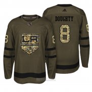 Camiseta Hockey Los Angeles Kings 8 Drew Doughty Verde Militar