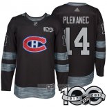 Camiseta Hockey Montreal Canadiens 14 Tomas Plekanec 2017 100 Aniversario Negro