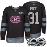 Camiseta Hockey Montreal Canadiens 31 Carey Price 2017 100 Aniversario Negro