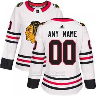 Camiseta Hockey Mujer Chicago Blackhawks Segunda Personalizada Blanco