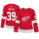 Camiseta Hockey Mujer Detroit Red Wings 39 Anthony Mantha Adizero Jugador Primera Rojo