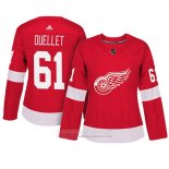 Camiseta Hockey Mujer Detroit Red Wings 61 Xavier Ouellet Adizero Jugador Primera Rojo