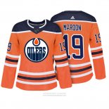 Camiseta Hockey Mujer Edmonton Oilers 19 Patrick Maroon Autentico Jugador Naranja