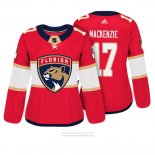 Camiseta Hockey Mujer Florida Panthers 17 Derek Mackenzie Autentico Jugador Rojo