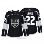 Camiseta Hockey Mujer Los Angeles Kings 22 Trevor Lewis Autentico Jugador Negro