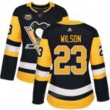 Camiseta Hockey Mujer Pittsburgh Penguins 23 Scott Wilson 50 Aniversario Primera Premier Negro