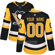 Camiseta Hockey Mujer Pittsburgh Penguins Primera Personalizada Negro