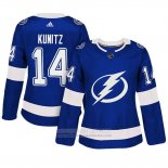 Camiseta Hockey Mujer Tampa Bay Lightning 14 Chris Kunitz Primera Adizero Jugador Azul