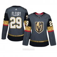 Camiseta Hockey Mujer Vegas Golden Knights 29 Marc Andre Fleury Primera Adizero Gris