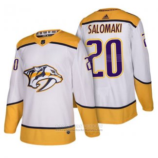 Camiseta Hockey Nashville Predators 20 Miikka Salomaki Autentico Segunda 2018 Blanco