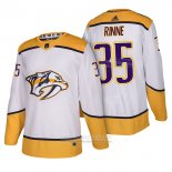 Camiseta Hockey Nashville Predators 35 Pekka Rinne Autentico Segunda 2018 Blanco