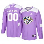 Camiseta Hockey Nashville Predators Personalizada Violeta