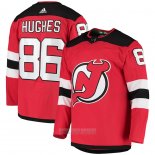 Camiseta Hockey New Jersey Devils Jack Hughes Autentico Primera Rojo