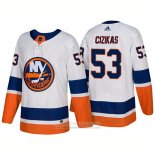 Camiseta Hockey New York Islanders 53 Casey Cizikas New Outfitted 2018 Blanco