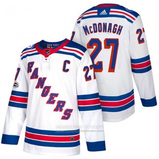 Camiseta Hockey New York Rangers 27 Ryan Mcdonagh Autentico Segunda 2018 Blanco