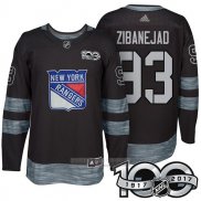 Camiseta Hockey New York Rangers 93 Mika Zibanejad 2017 100 Aniversario Negro