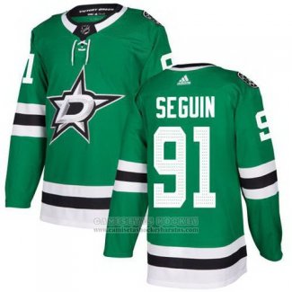 Camiseta Hockey Nino Dallas Stars 91 Tyler Seguin Verde Primera Autentico Stitched