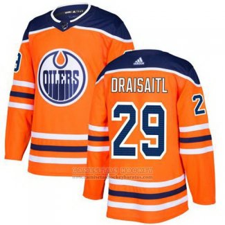 Camiseta Hockey Nino Edmonton Oilers 29 Leon Draisaitl Naranja Primera Autentico Stitched