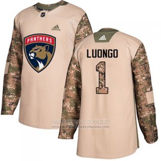 Camiseta Hockey Nino Florida Panthers 1 Roberto Luongo Camuflaje Autentico 2017 Dia De Los Veteranos Stitched