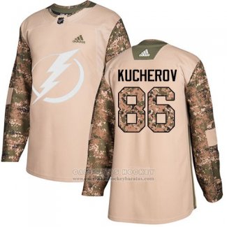 Camiseta Hockey Nino Tampa Bay Lightning 86 Nikita Kucherov Camuflaje Autentico 2017 Dia De Los Veteranos Stitched