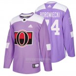 Camiseta Hockey Ottawa Senators Mark Borowiecki 2018 Fights Cancer Violeta