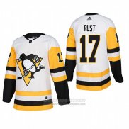 Camiseta Hockey Pittsburgh Penguins 17 Bryan Rust Segunda Autentico Jugador Blanco