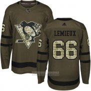 Camiseta Hockey Pittsburgh Penguins 66 Mario Lemieux Salute To Service 2018 Verde