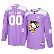 Camiseta Hockey Pittsburgh Penguins Personalizada Violeta