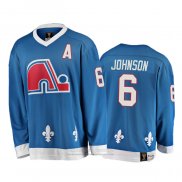 Camiseta Hockey Quebec Nordiques Arik Johnson Heritage Vintage Azul