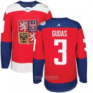 Camiseta Hockey Republica Checa Radko Gudas 3 Premier 2016 World Cup Rojo