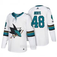 Camiseta Hockey San Jose Sharks 48 Tomas Hertl 2018 Blanco