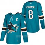 Camiseta Hockey San Jose Sharks 8 Joe Pavelski Autentico Primera 2018 Verde