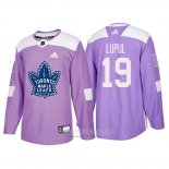 Camiseta Hockey Toronto Maple Leafs Joffrey Lupul 2018 Fights Cancer Violeta