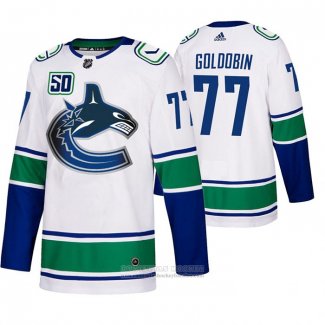 Camiseta Hockey Vancouver Canucks 77 Nikolay Goldobin 2019-20 Segunda Autentico Blanco