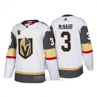 Camiseta Hockey Vegas Golden Knights 3 Brayden Mcnabb Vegas Centennial 2017-2018 Blanco