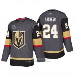 Camiseta Hockey Vegas Golden Knights Oscar Lindberg Bound Patch 2018 Stanley Cup Final Gris