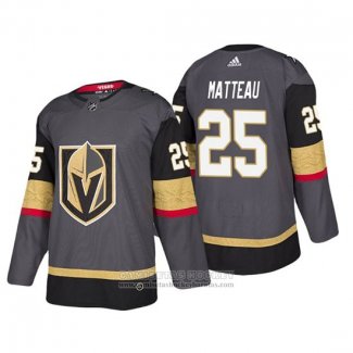 Camiseta Hockey Vegas Golden Knights Stefan Matteau Primera Autentico Jugador Gris