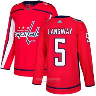 Camiseta Hockey Washington Capitals 5 Rod Langway Primera Autentico Rojo