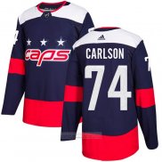 Camiseta Hockey Washington Capitals 74 John Carlson Autentico 2018 Stadium Series Azul