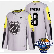 Camiseta Hockey Washington Capitals 8 Alex Ovechkin Gris 2018 All Star Autentico