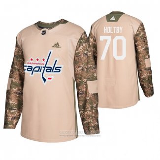 Camiseta Hockey Washington Capitals Braden Holtby Dia De Los Veteranos Camuflaje