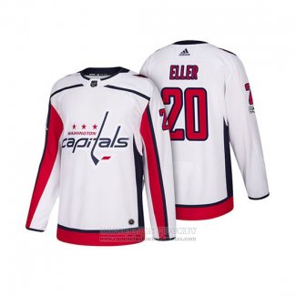 Camiseta Hockey Washington Capitals Lars Eller 2018 Season Centennial Patch Team Road Blanco