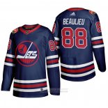 Camiseta Hockey Winnipeg Jets Nathan Beaulieu 2019 Heritage Classic Azul