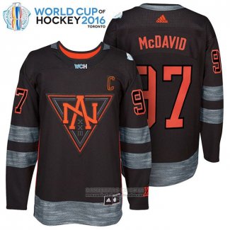 Camiseta Hockey America del Norte Connor Mcdavid 97 Premier 2016 World Cup Negro